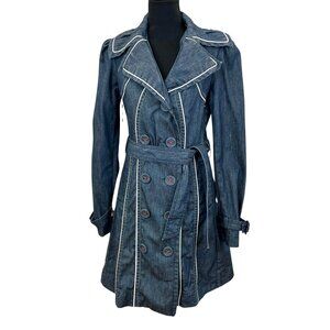 VINTAGE 90s-Y2K Guess Denim Trench Coat Jacket